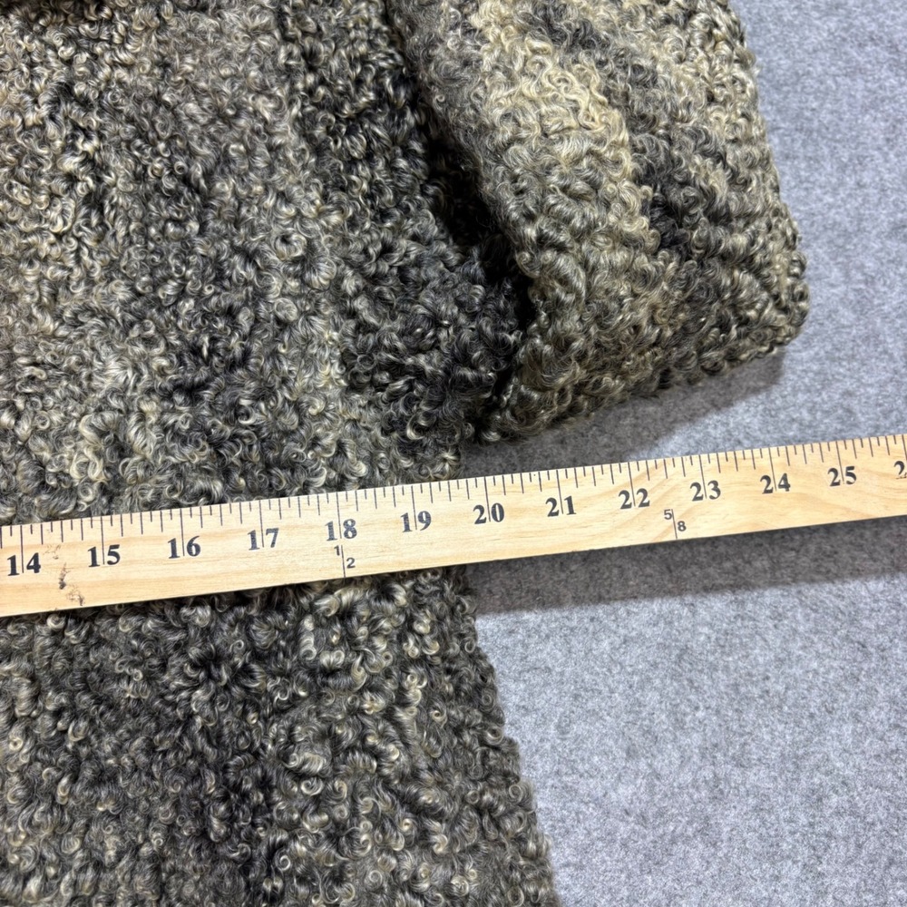 Vintage Hutzler Brothers Co Baltimore Faux Fur Curly Gray Beige Coat Jacket - Picture 4 of 7